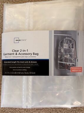 Mainstays Clear Garment & Accessory Storage Bag with Black Trim